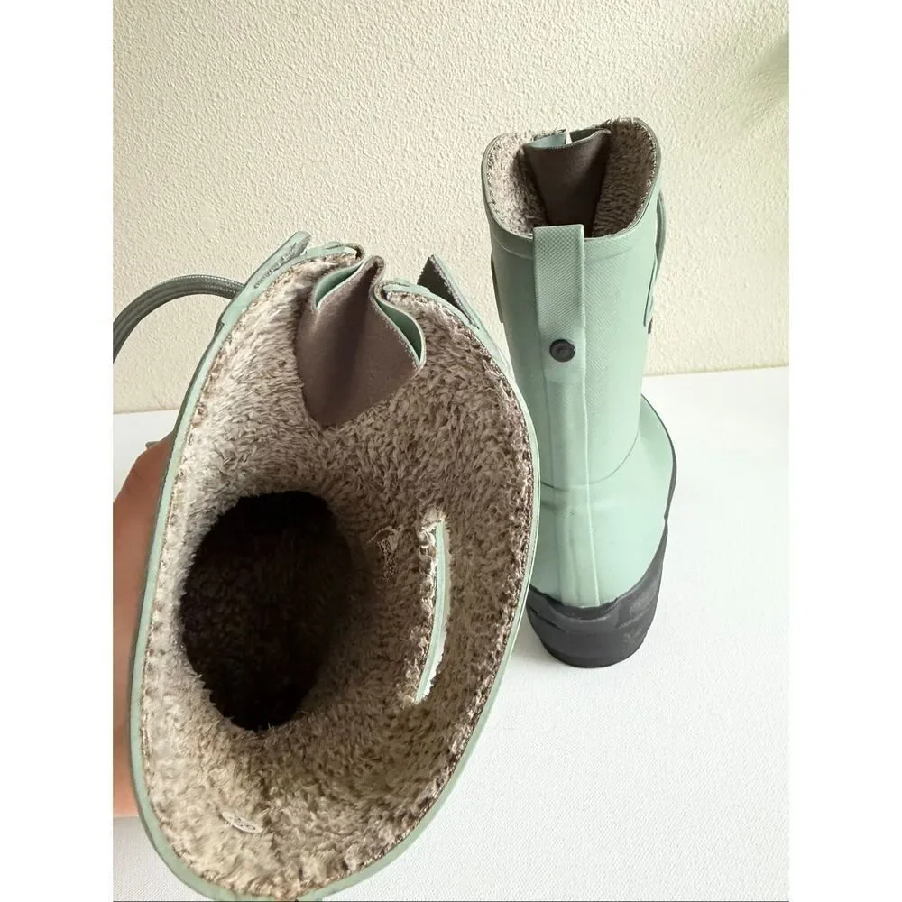 Bogs Amanda Plush Dark Green Winter Waterproof Boots For Women size 7.5